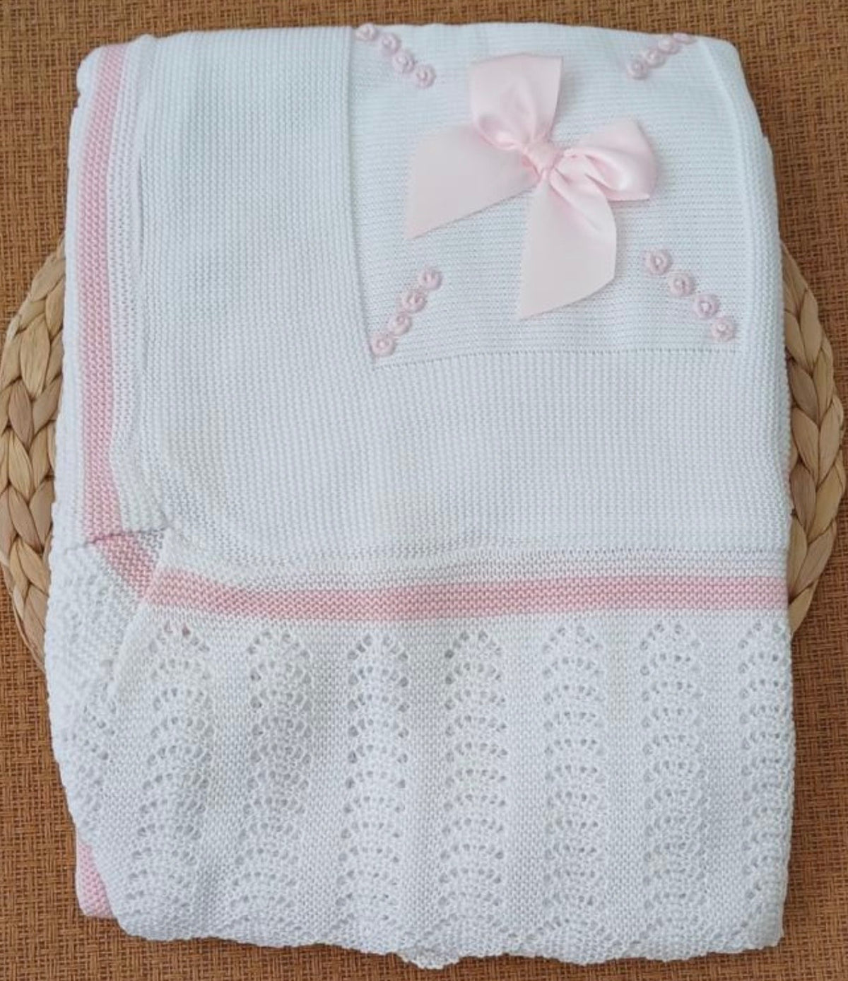 Manta Pétalo Blanca/Rosa 🩷