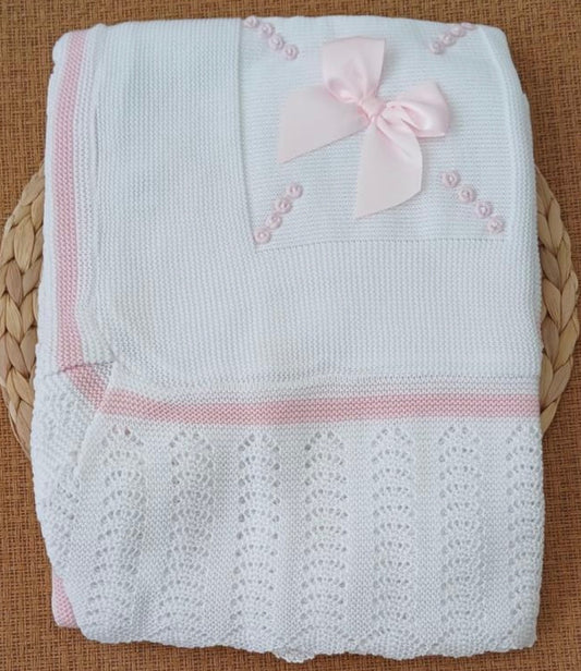 Manta Pétalo Blanca/Rosa 🩷